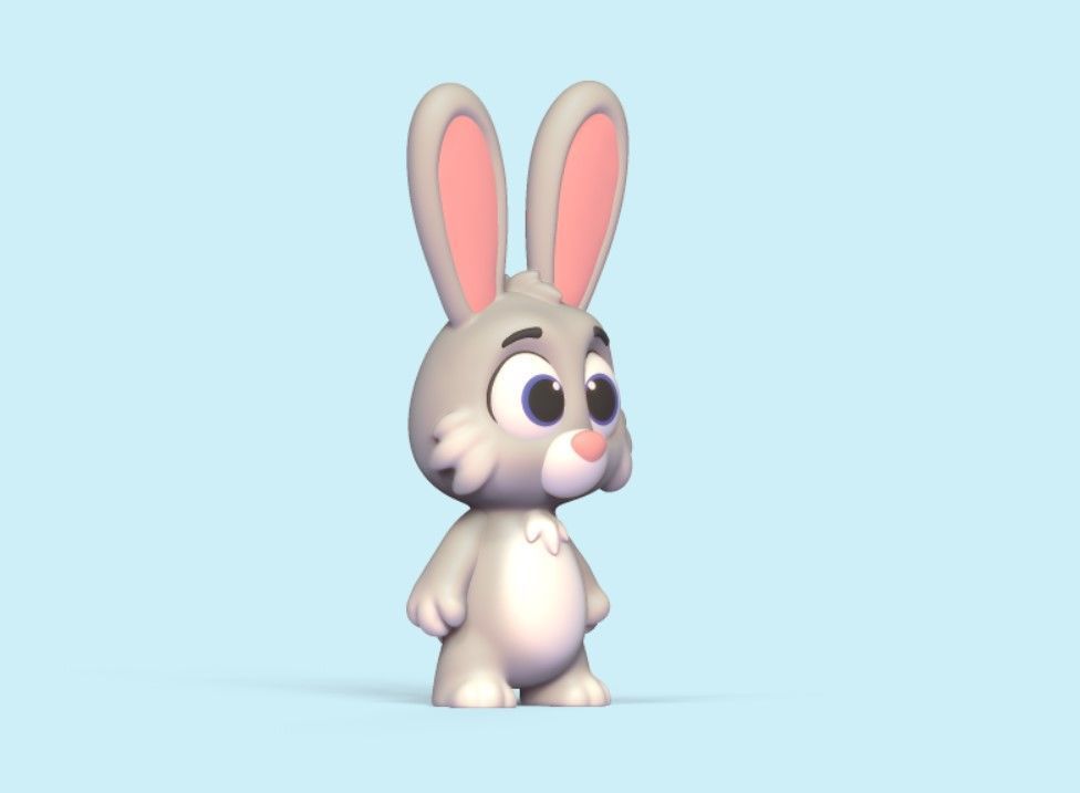Little Cartoon Bunny 3D print model_2