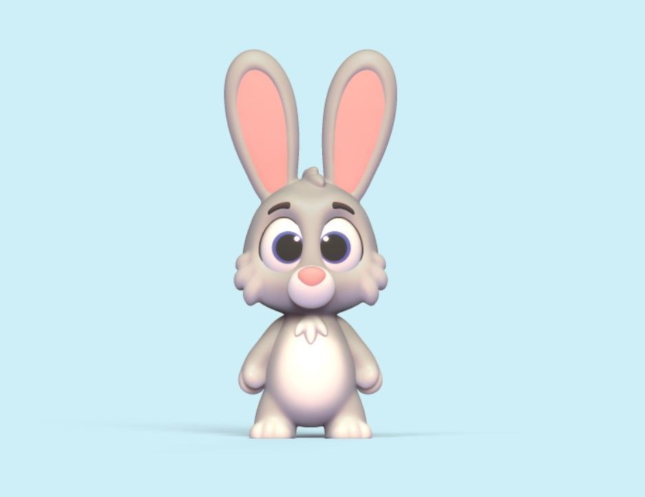 Little Cartoon Bunny 3D print model_1