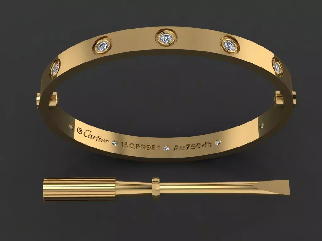 Love Bracelet 16 Size Full Gem 3D print model_0