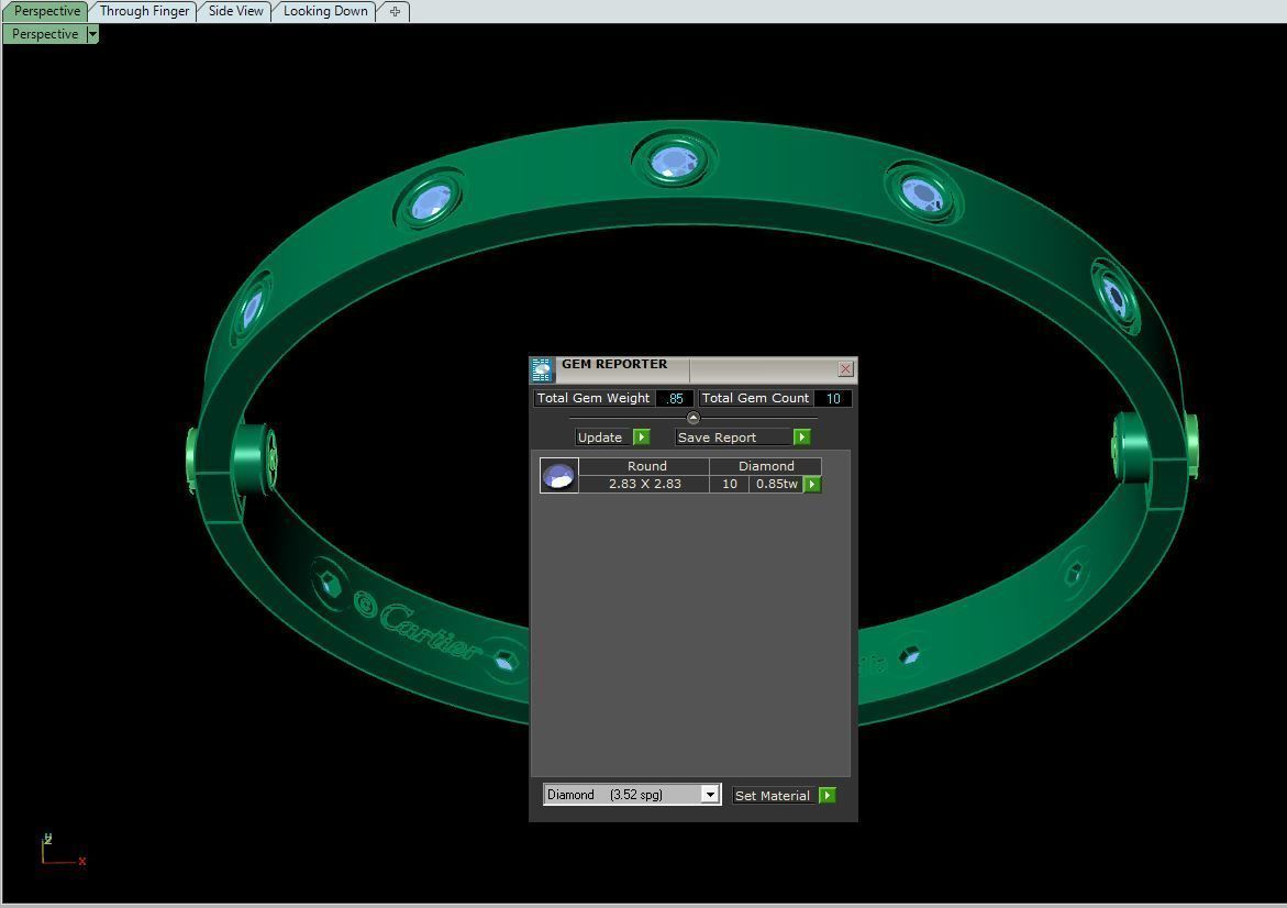 Love Bracelet 16 Size Full Gem 3D print model_8