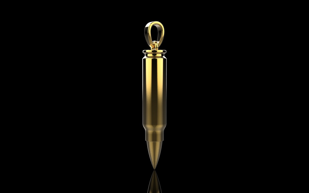 Bullet pendant empty inside model 945 3D print model_29