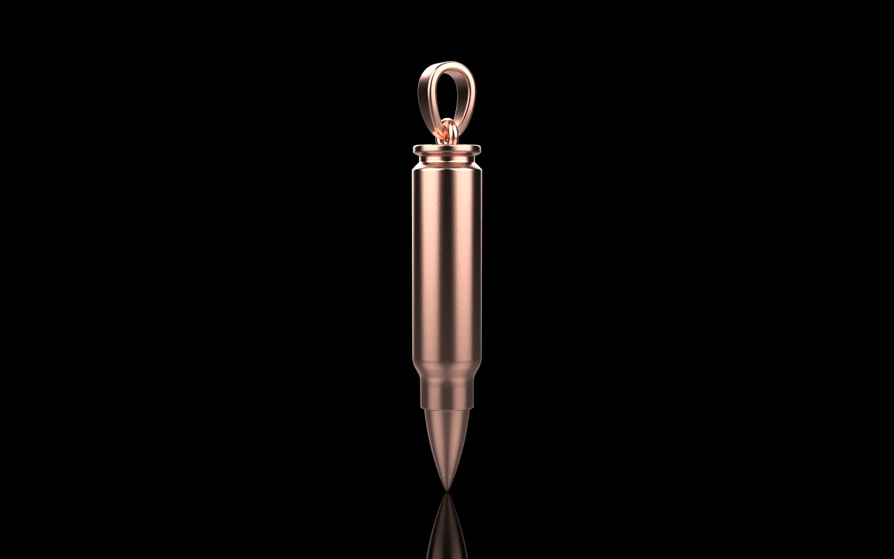 Bullet pendant empty inside model 945 3D print model_2