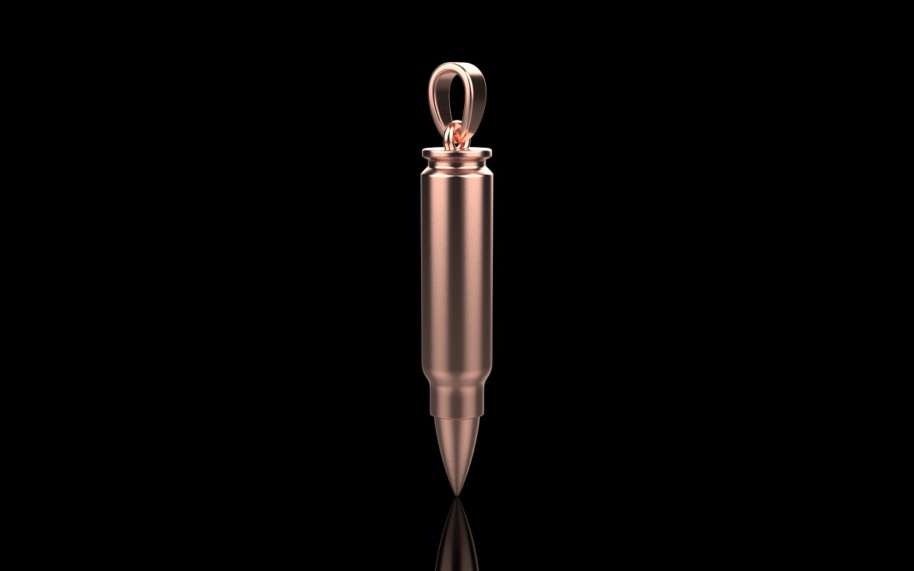 Bullet pendant empty inside model 945 3D print model_21