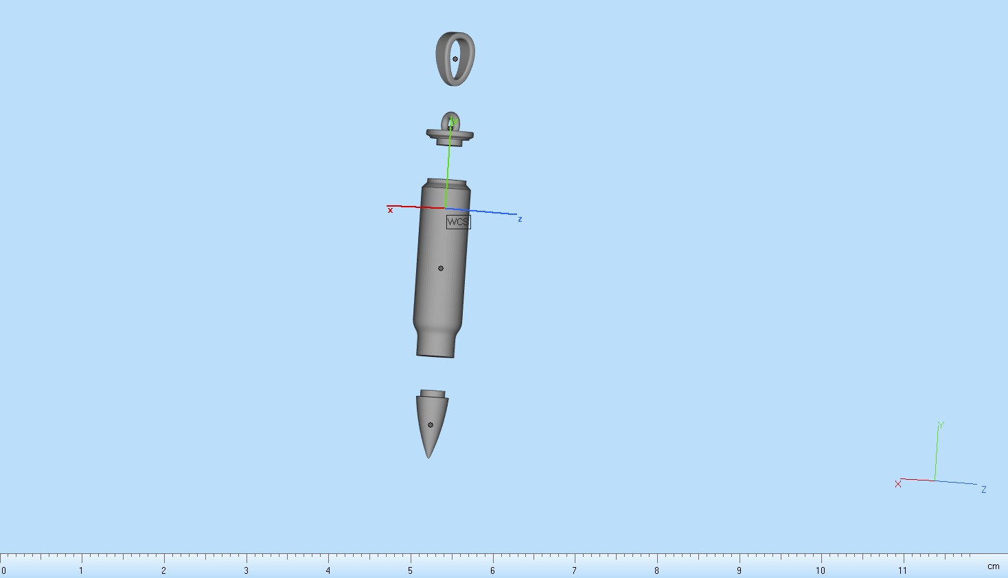 Bullet pendant empty inside model 945 3D print model_11