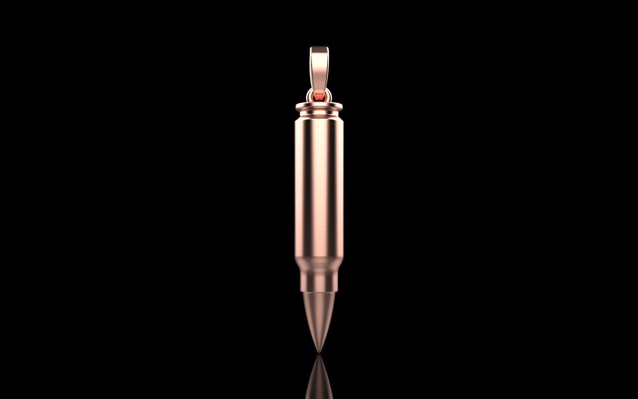 Bullet pendant empty inside model 945 3D print model_14