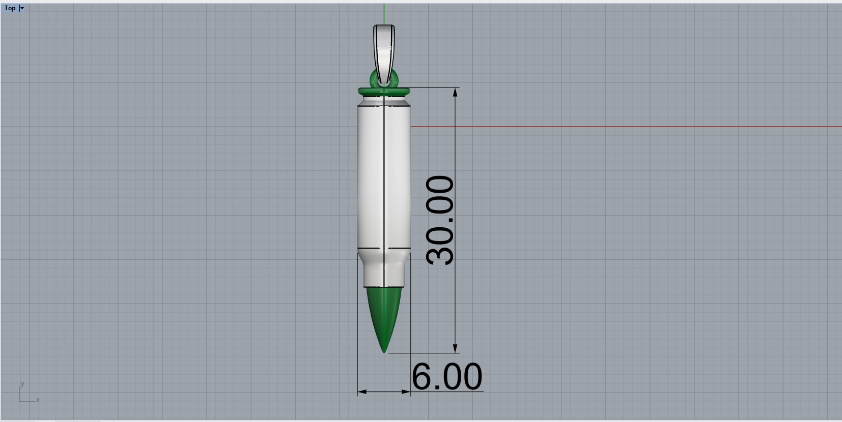 Bullet pendant empty inside model 945 3D print model_6