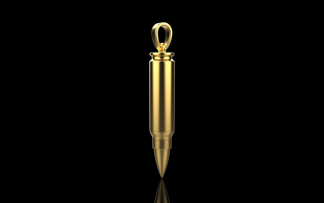 Bullet pendant empty inside model 945 3D print model_25