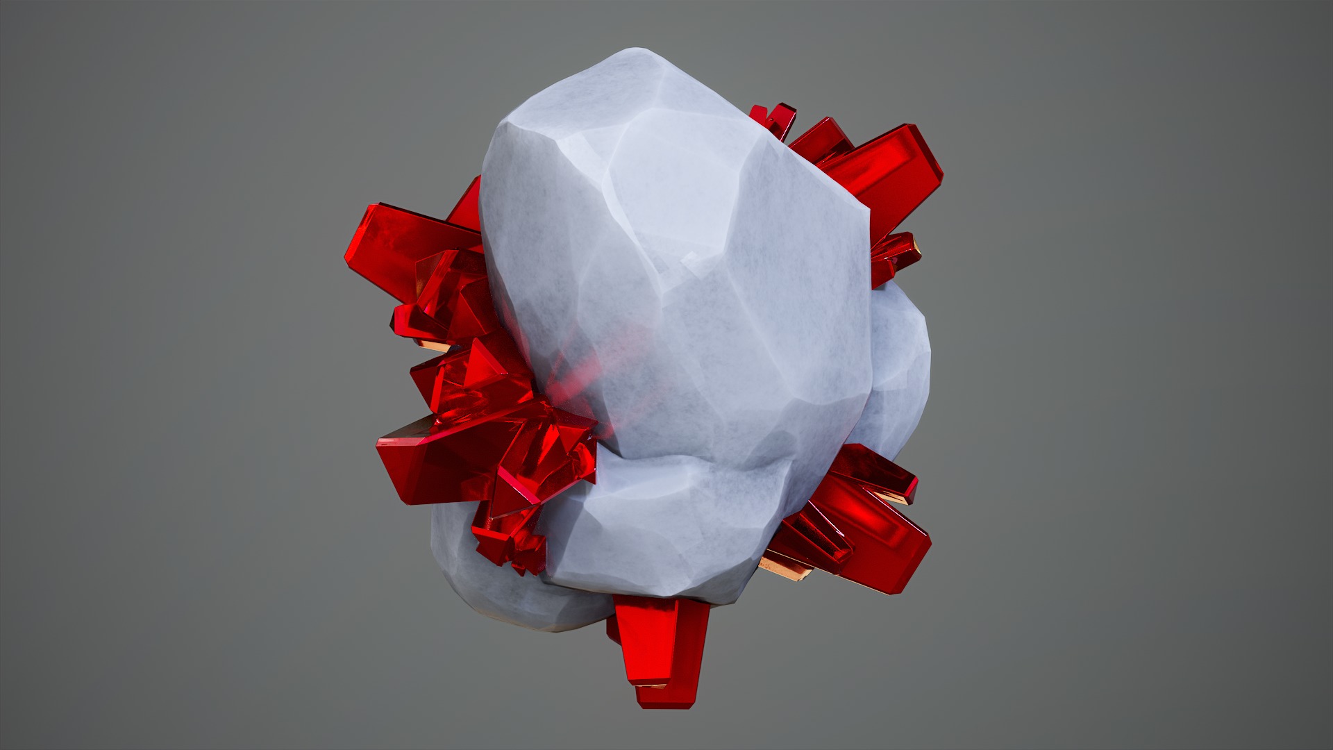X3 Stylized Cartoon Ore And Crystals Minerals Package Low-poly 3D model_24