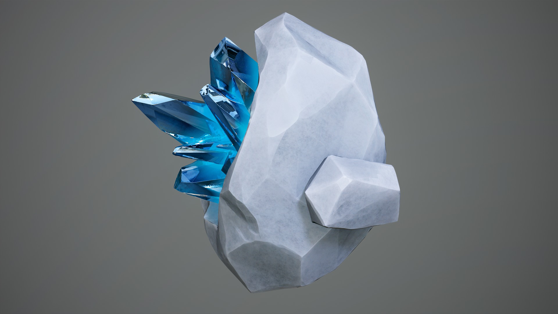 X3 Stylized Cartoon Ore And Crystals Minerals Package Low-poly 3D model_14