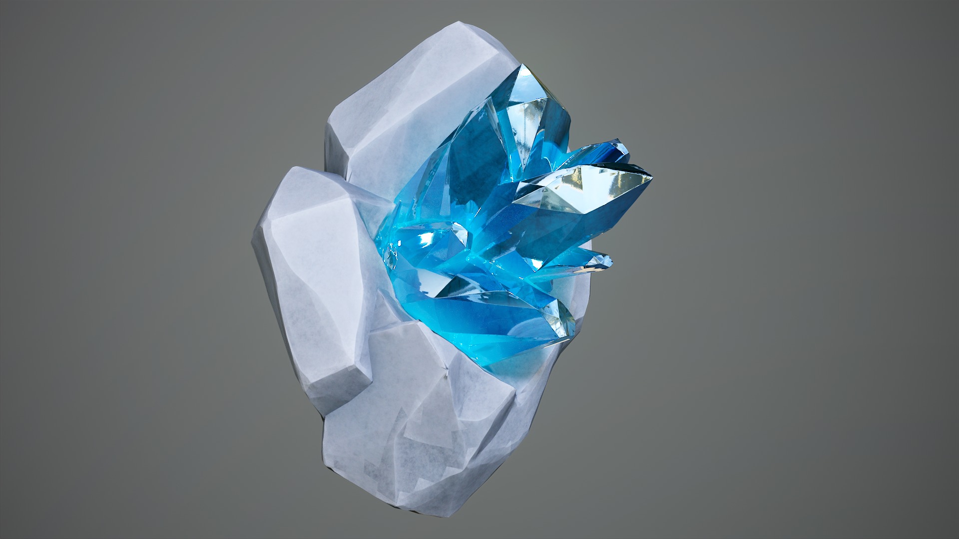 X3 Stylized Cartoon Ore And Crystals Minerals Package Low-poly 3D model_9
