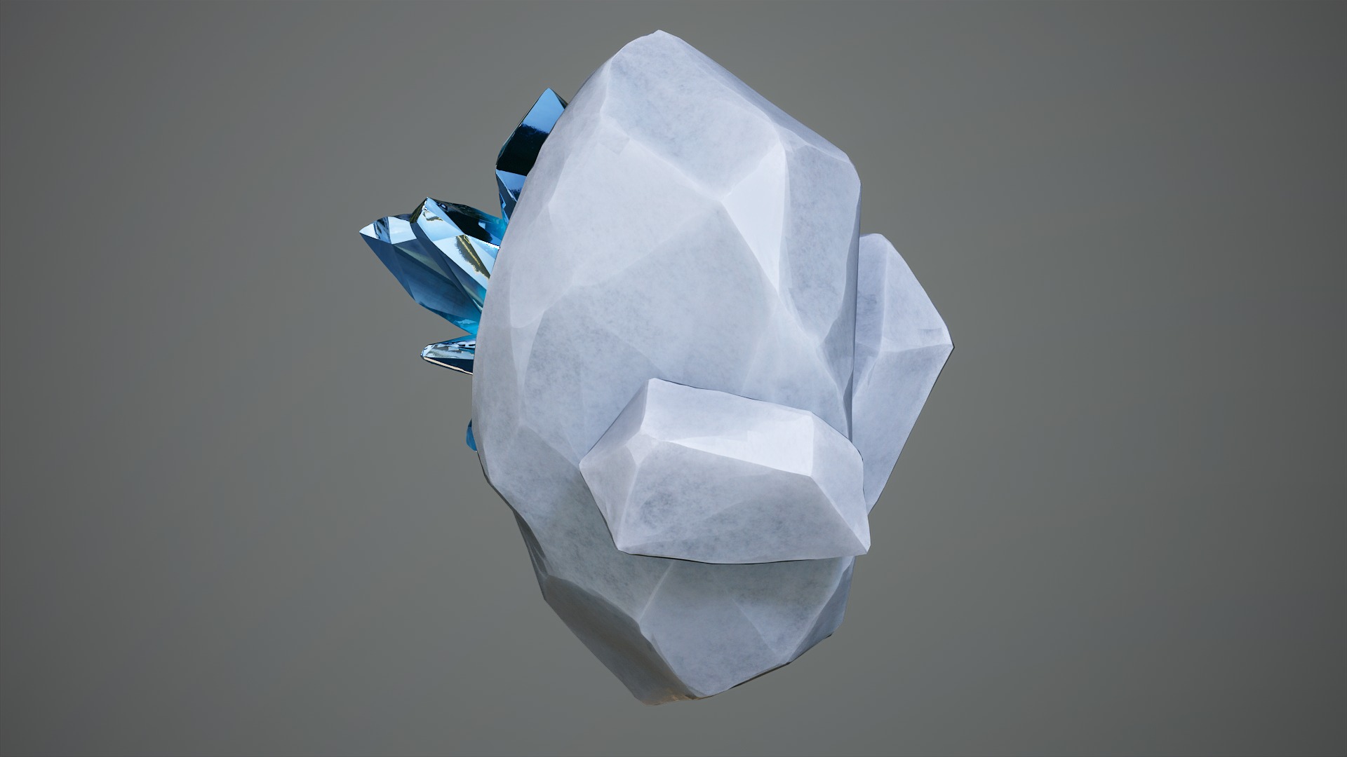 X3 Stylized Cartoon Ore And Crystals Minerals Package Low-poly 3D model_13