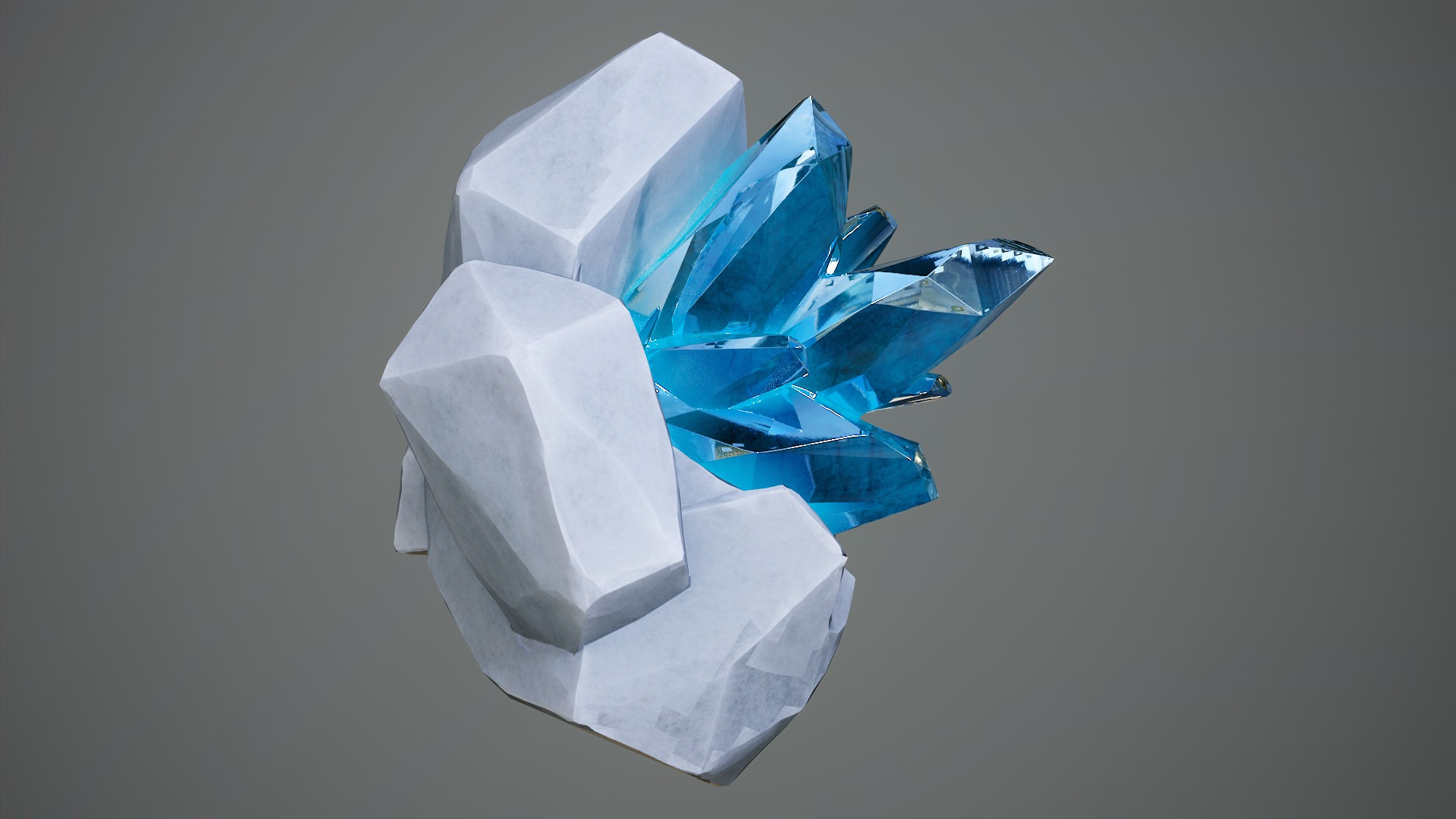 X3 Stylized Cartoon Ore And Crystals Minerals Package Low-poly 3D model_10