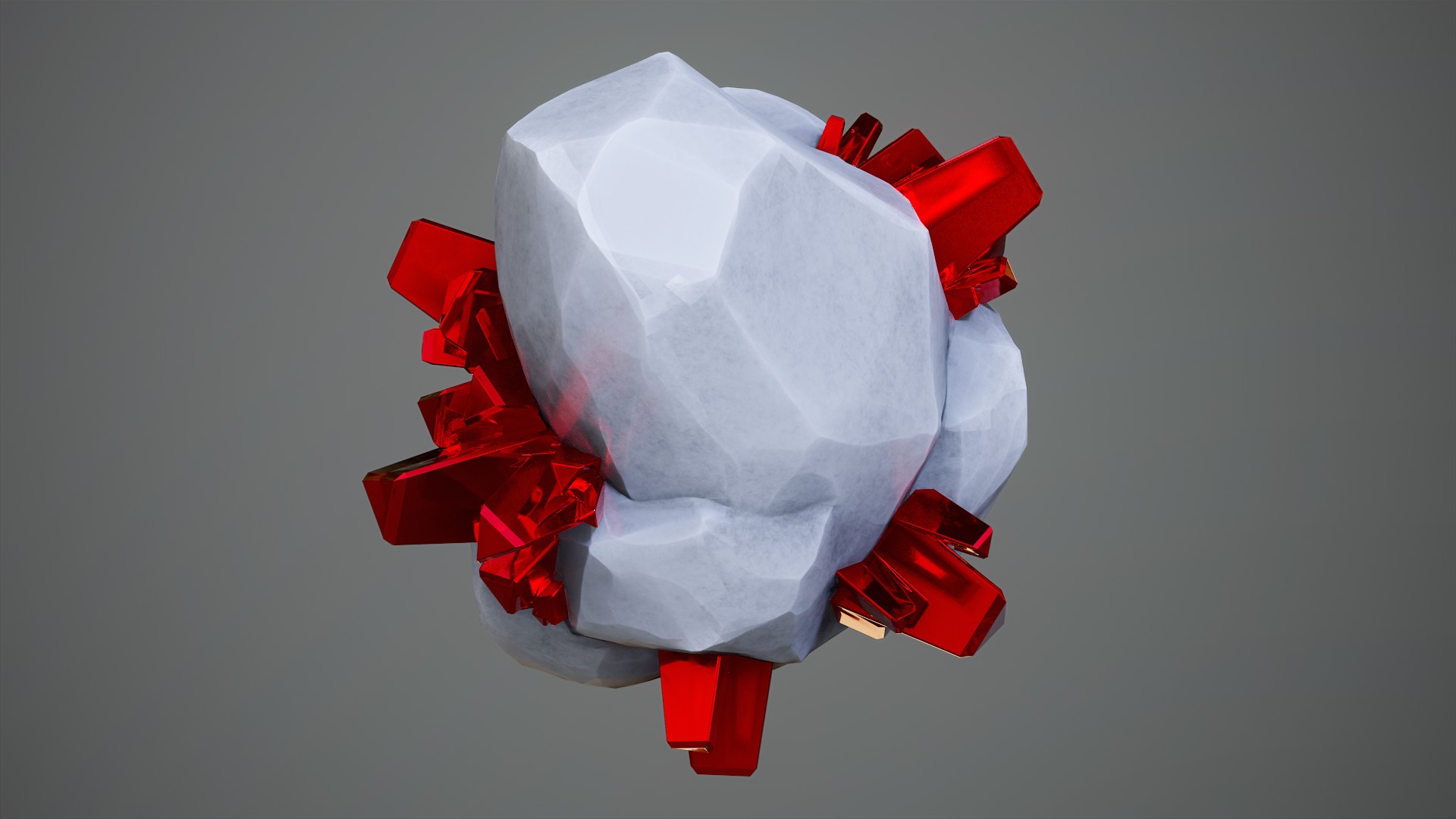 X3 Stylized Cartoon Ore And Crystals Minerals Package Low-poly 3D model_32