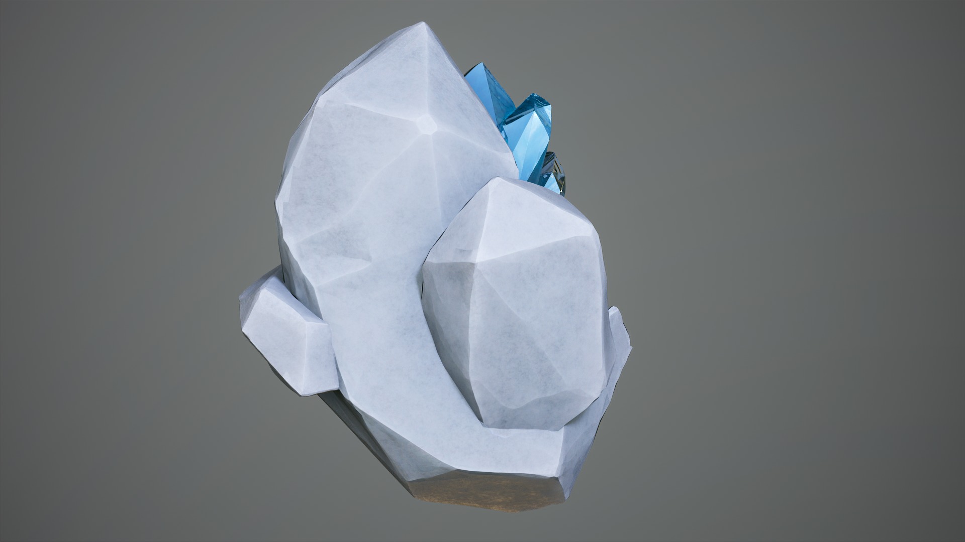 X3 Stylized Cartoon Ore And Crystals Minerals Package Low-poly 3D model_11