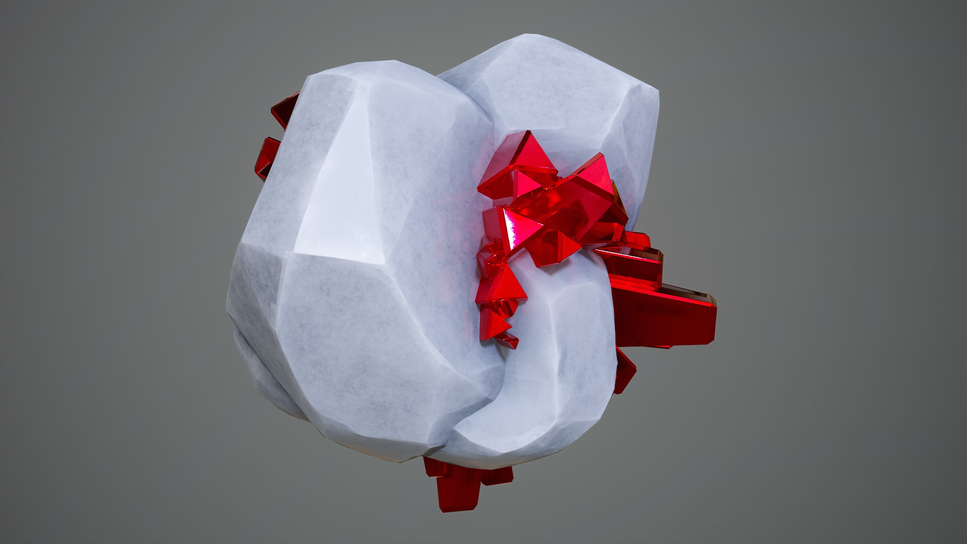 X3 Stylized Cartoon Ore And Crystals Minerals Package Low-poly 3D model_27