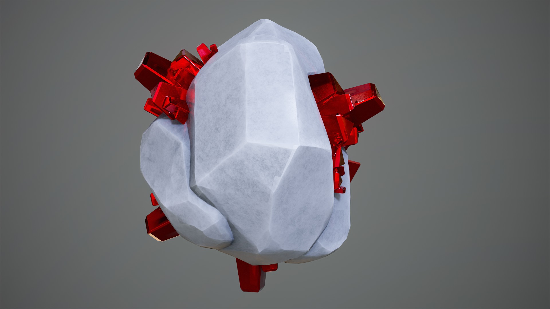 X3 Stylized Cartoon Ore And Crystals Minerals Package Low-poly 3D model_28