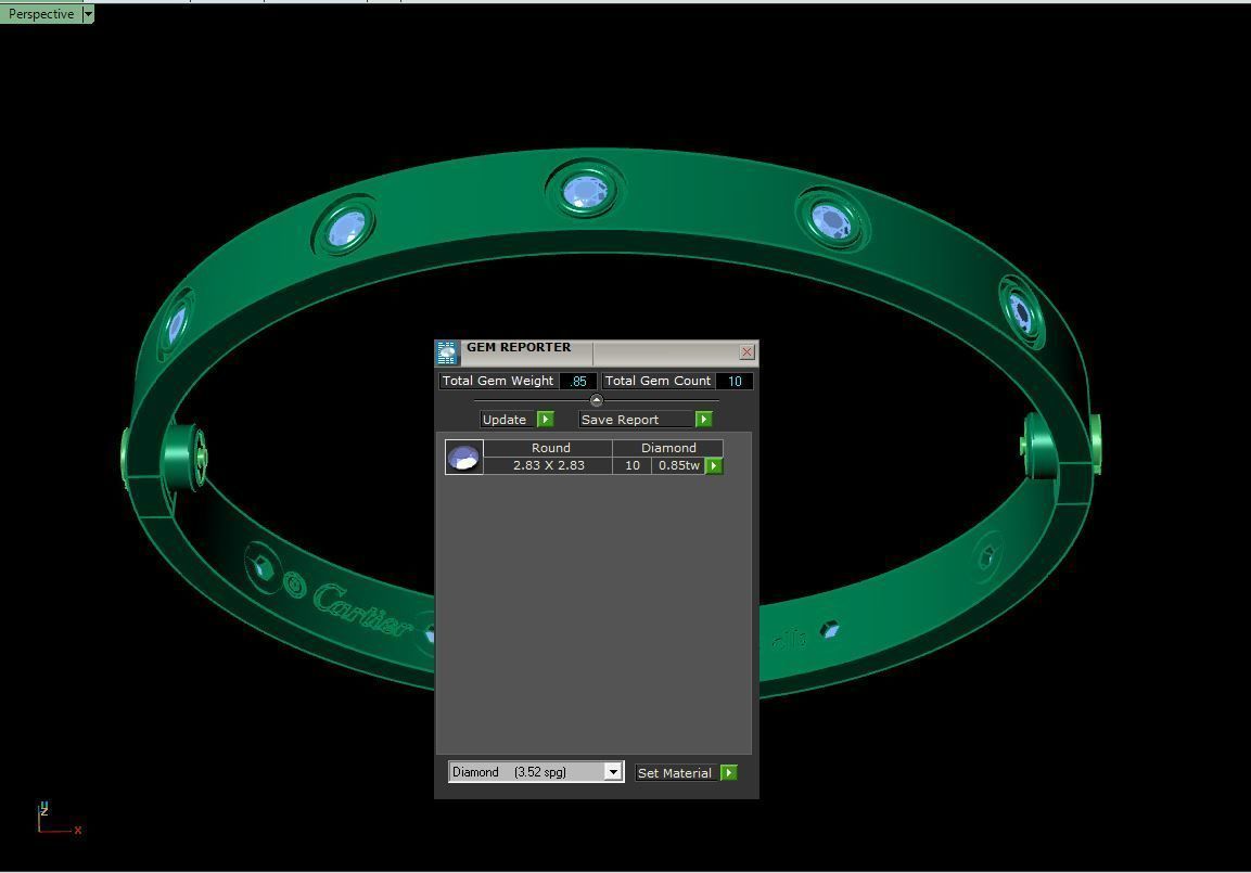 Love Bracelet 17 Size Full Gem 3D print model_8