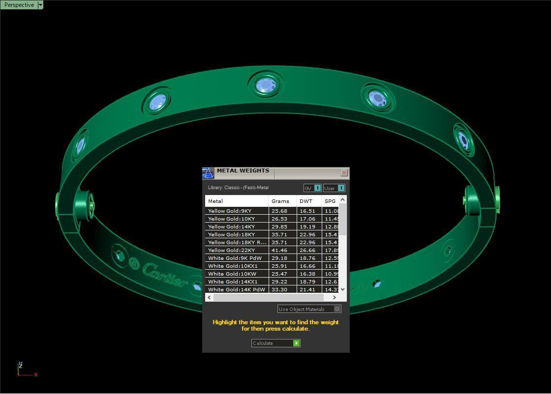 Love Bracelet 17 Size Full Gem 3D print model_7