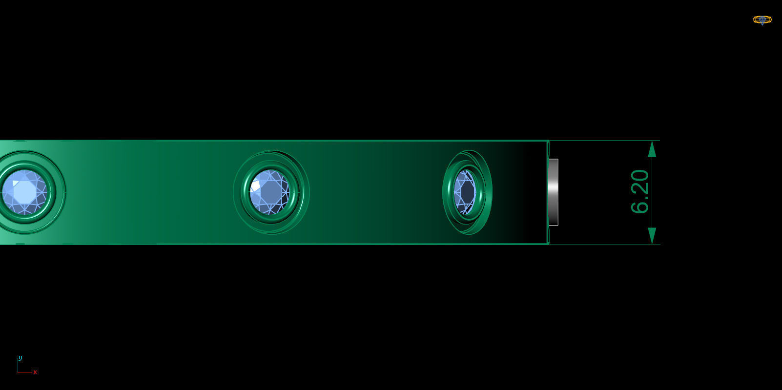 Love Bracelet 17 Size Full Gem 3D print model_4