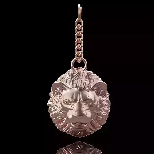 Lion key holder silver gold printable 3d model jewelry