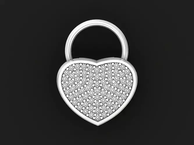 Pave Diamond  Heart Locket for bracelet 1351