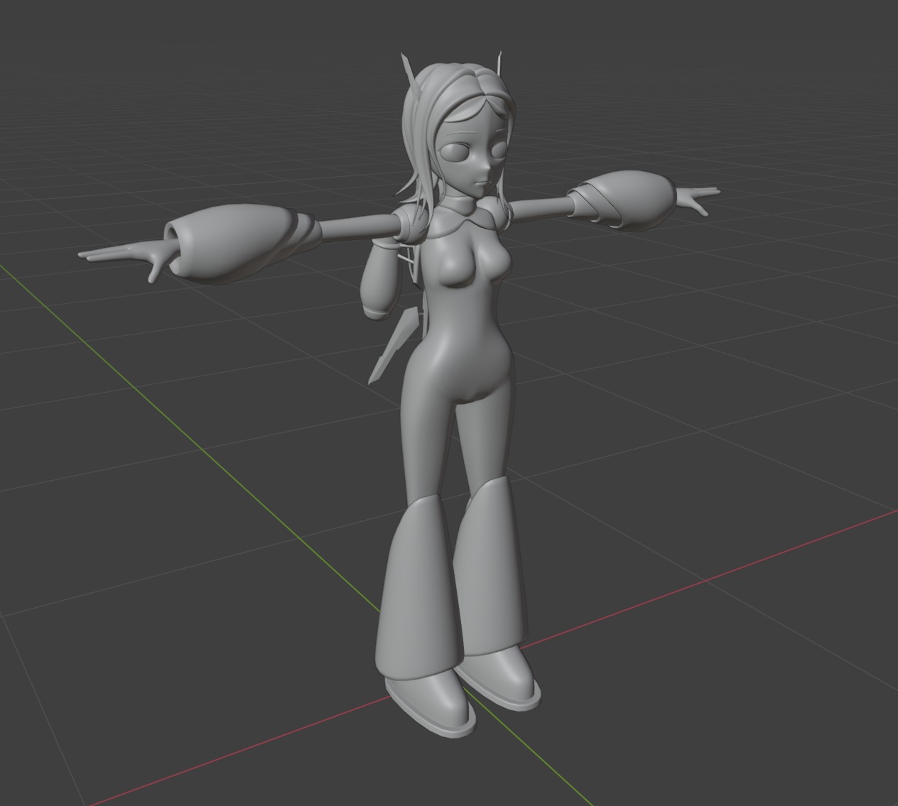 Female Bee Cyborg Robot Mega Man Style Character with Jetpack 3D model_3