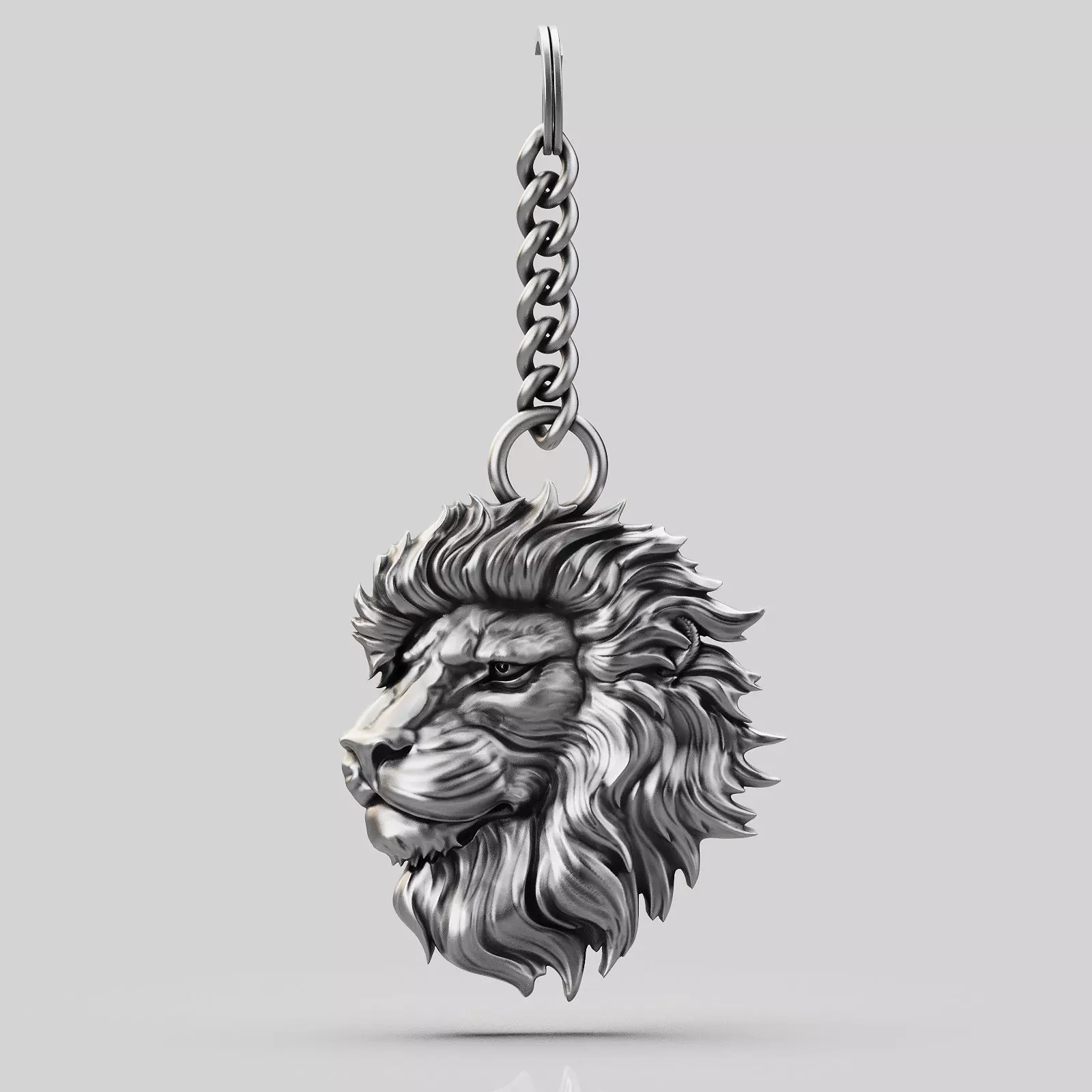 Lion key holder silver gold printable 3d model jewelry 3D print model