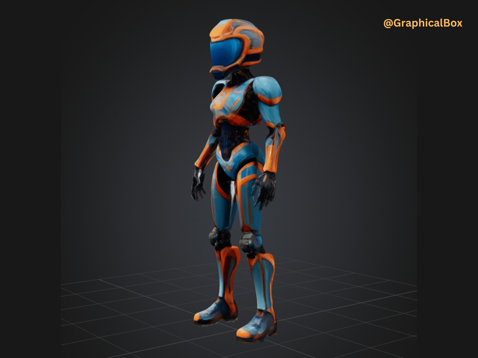 3D Female Astronaut Robot Model 3D model_3