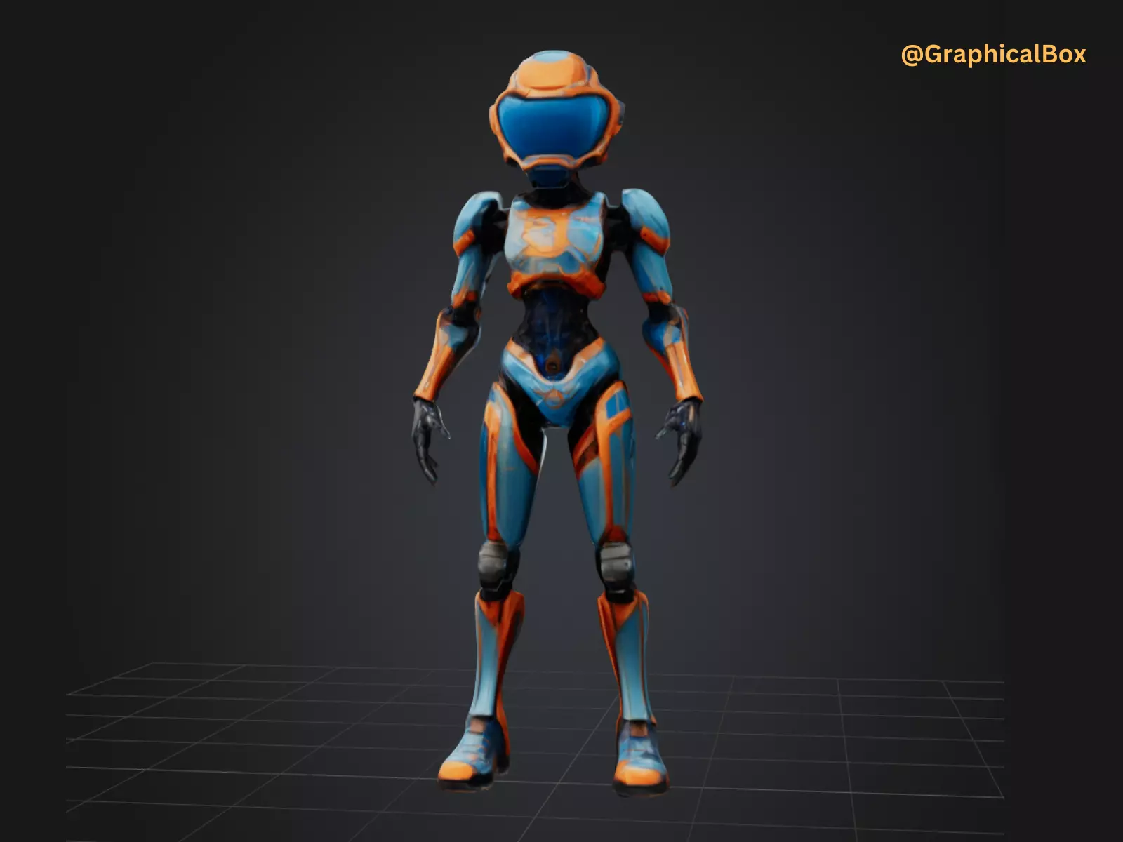 3D Female Astronaut Robot Model 3D model_0