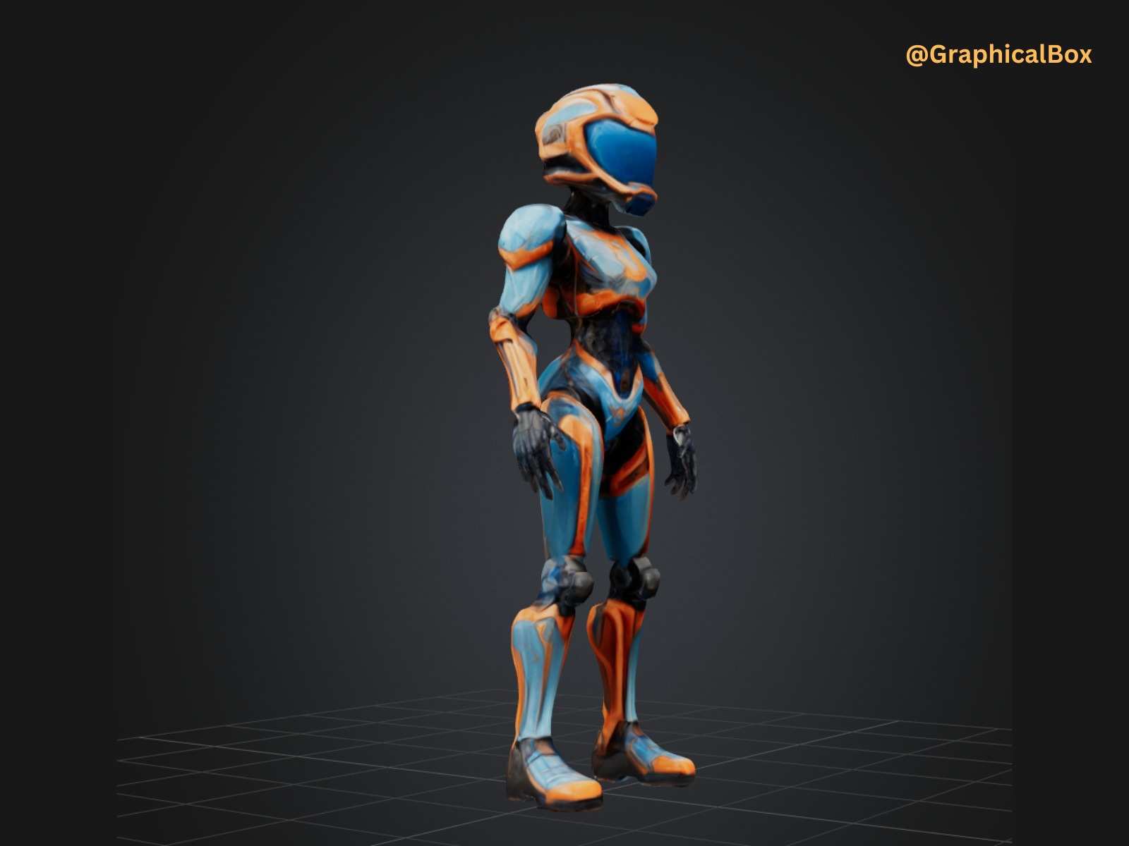 3D Female Astronaut Robot Model 3D model_4