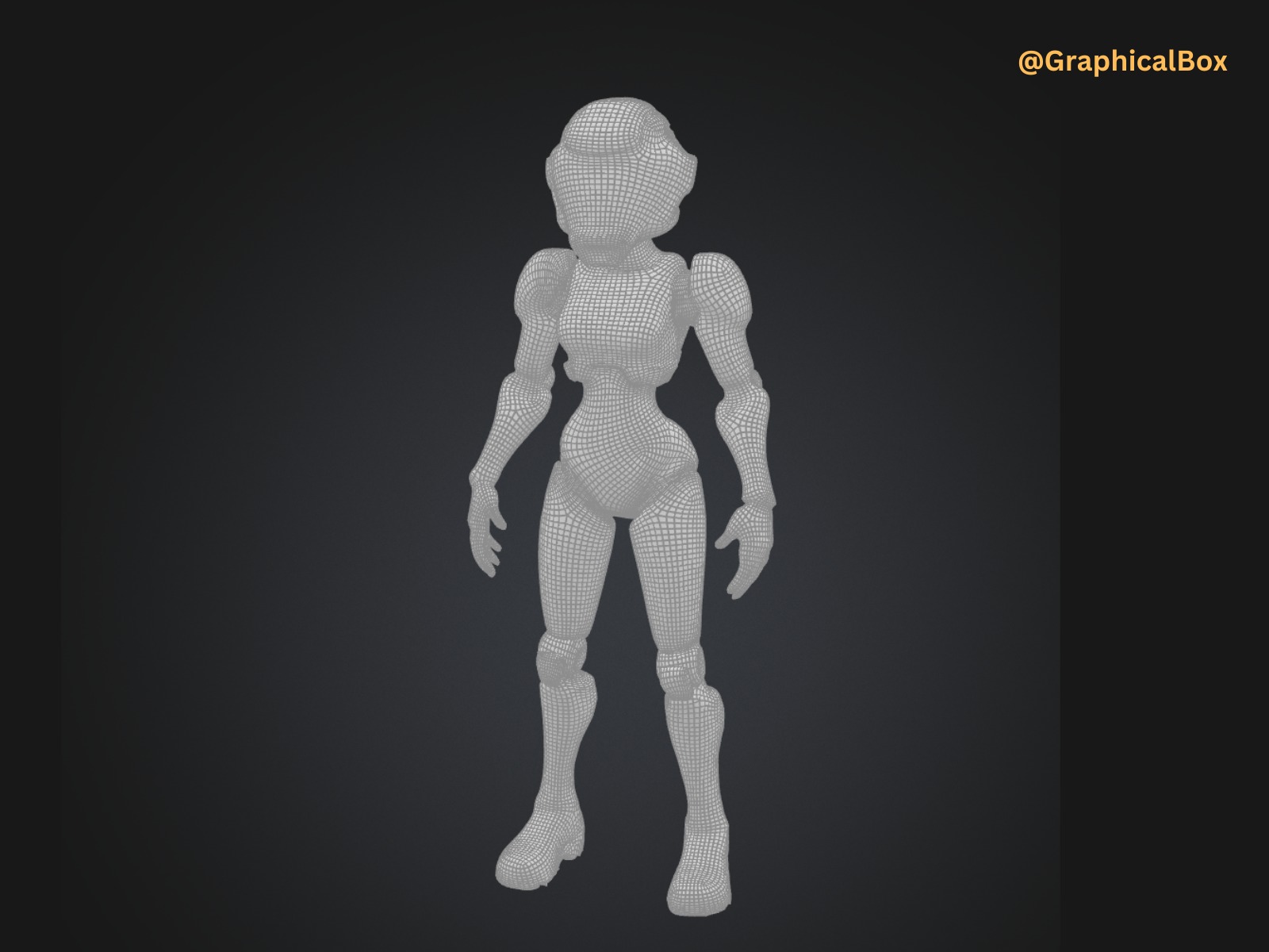 3D Female Astronaut Robot Model 3D model_7