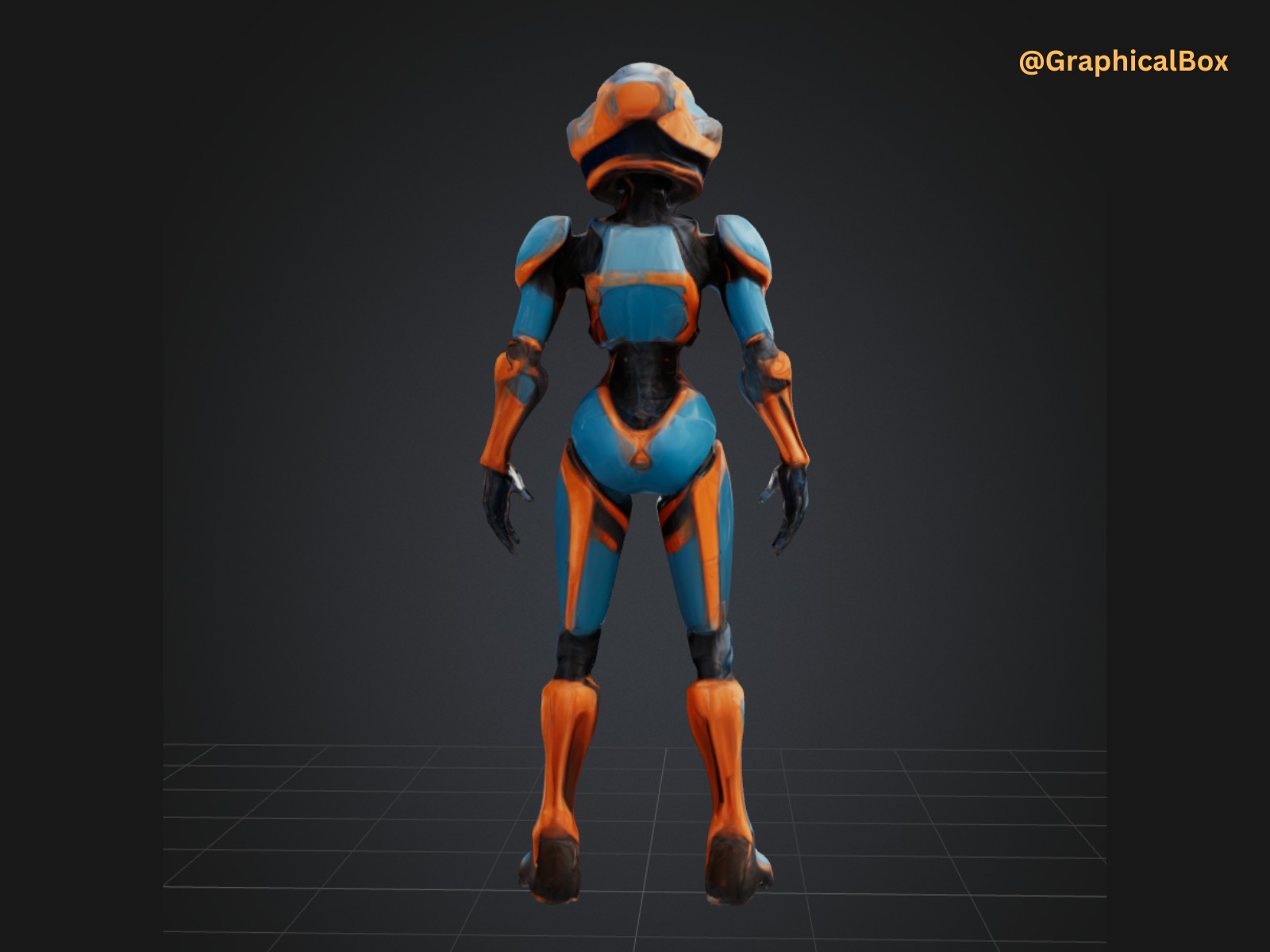 3D Female Astronaut Robot Model 3D model_2
