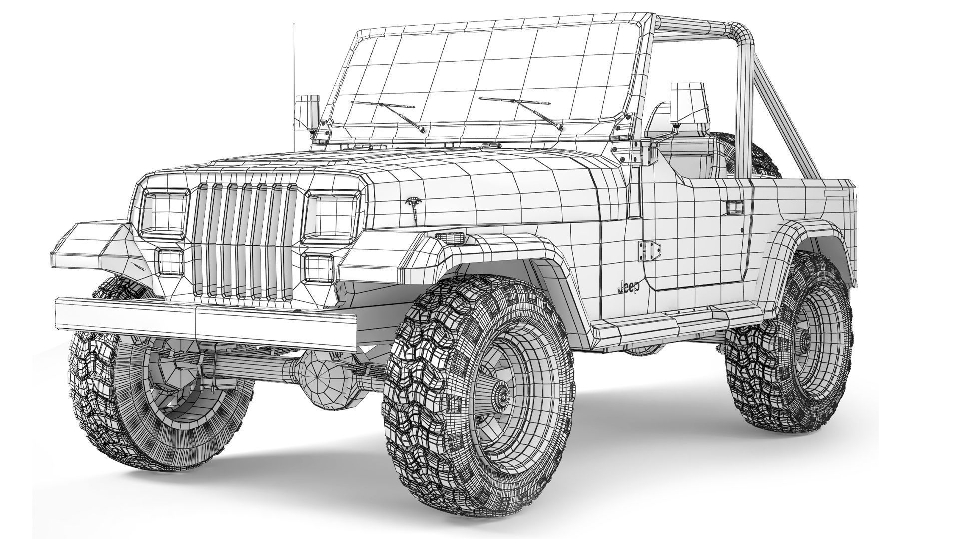 Jeep Wrangler YJ 1988 3D model_9