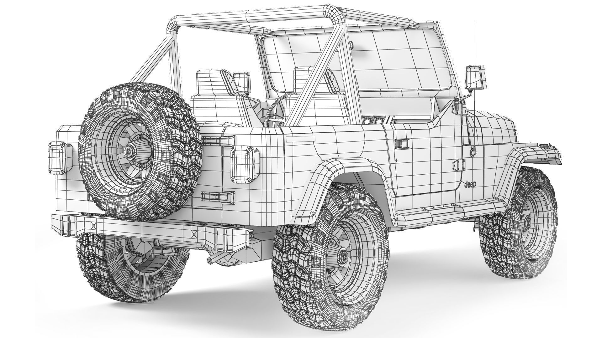 Jeep Wrangler YJ 1988 3D model_10