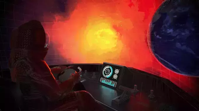 Ship arriving on planet earth