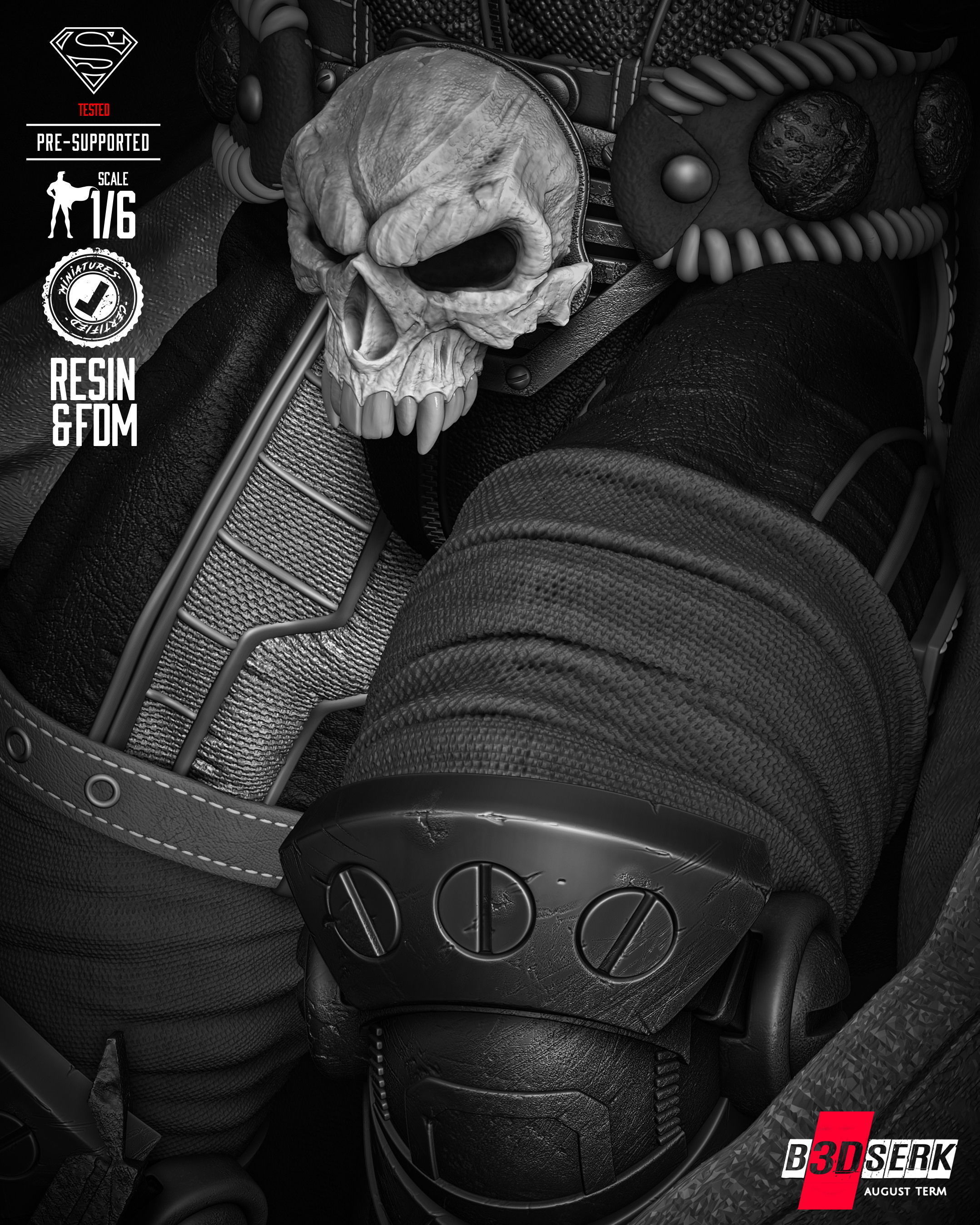 B3DSERK  Superman Dark Nights Sculpture 3D print model 3D print model_8