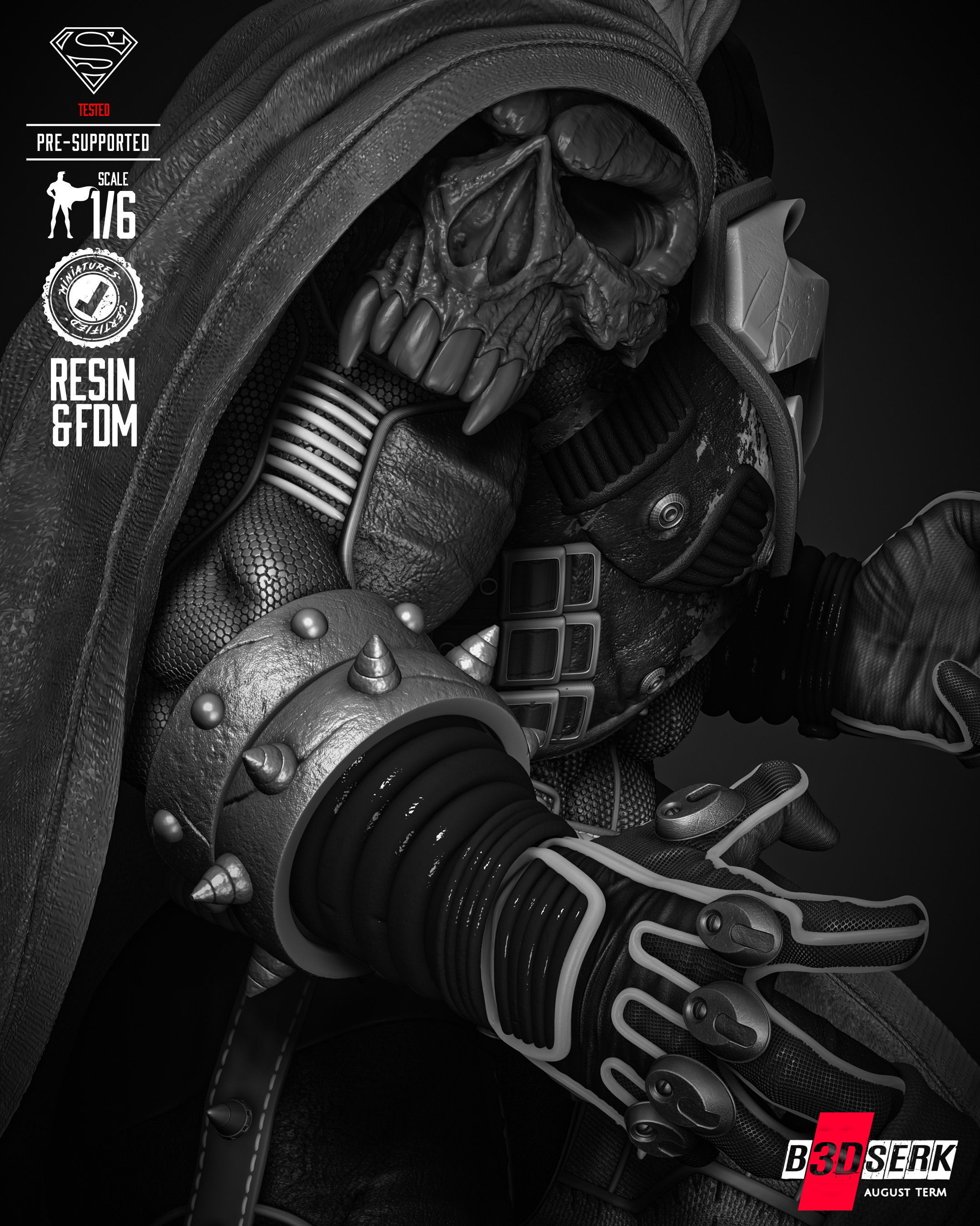 B3DSERK  Superman Dark Nights Sculpture 3D print model 3D print model_73