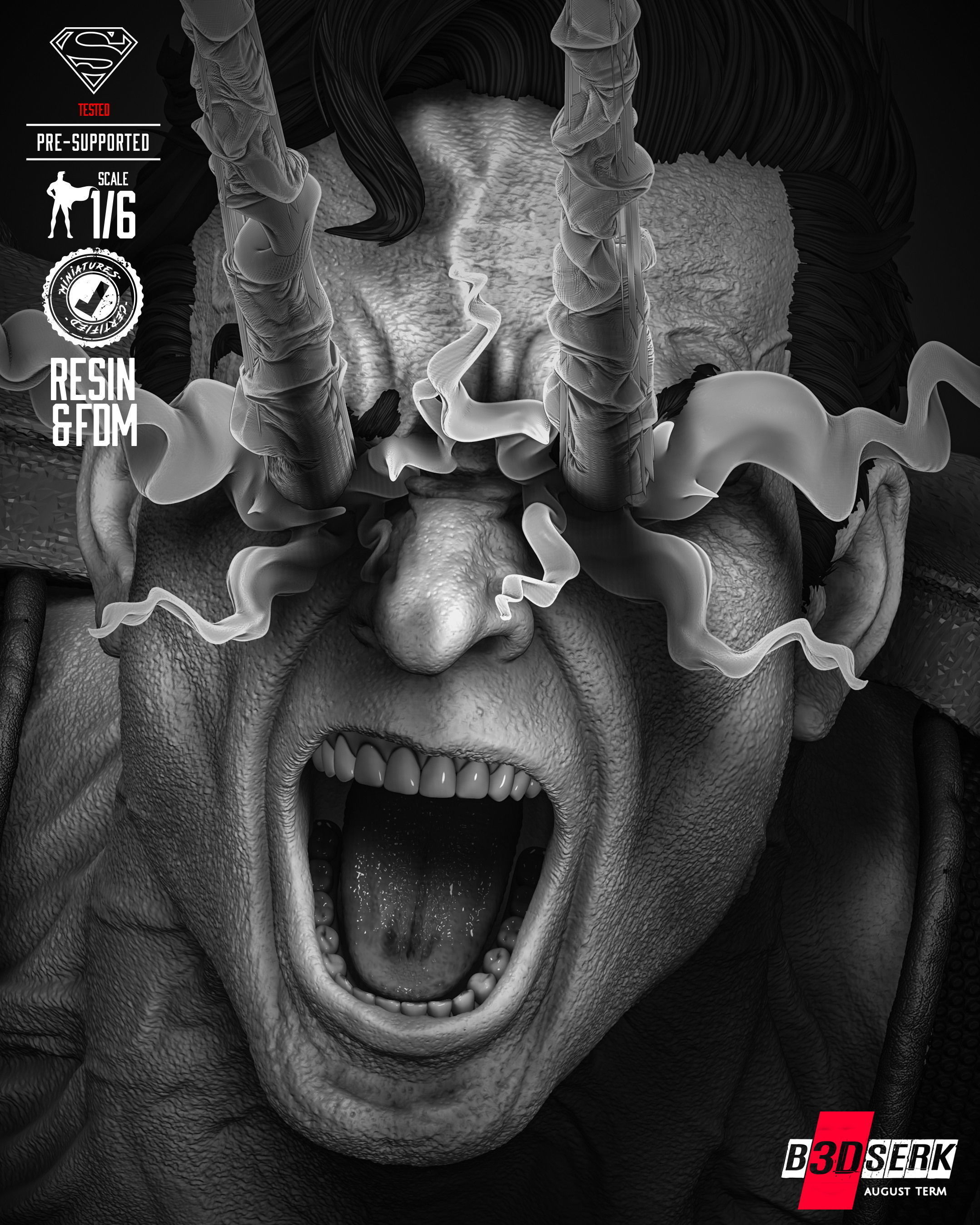 B3DSERK  Superman Dark Nights Sculpture 3D print model 3D print model_13