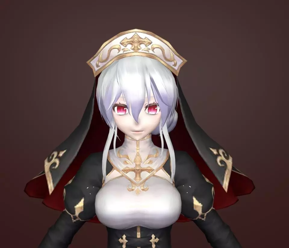 haku the nun 3D model