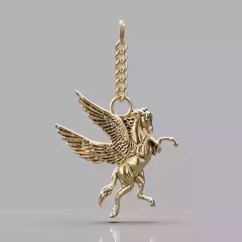 Pegasus key holder silver gold jewelry printable 3d model