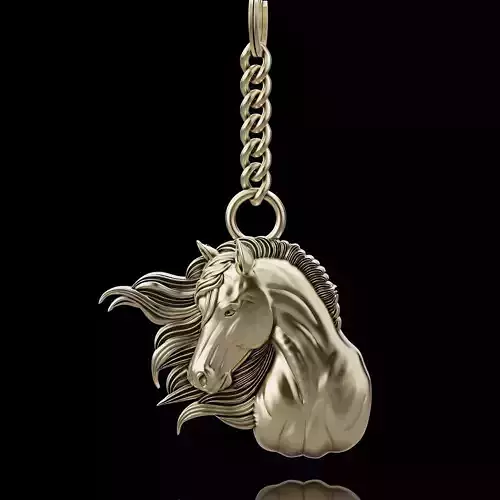 Horse key holder silver gold jewelry printable 3d model
