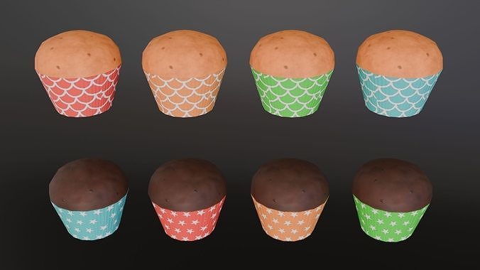 Low poly pack food Low-poly 3D model 5
