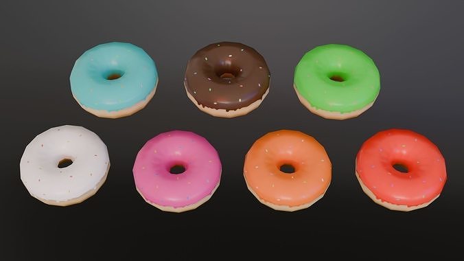Low poly pack food Low-poly 3D model 3