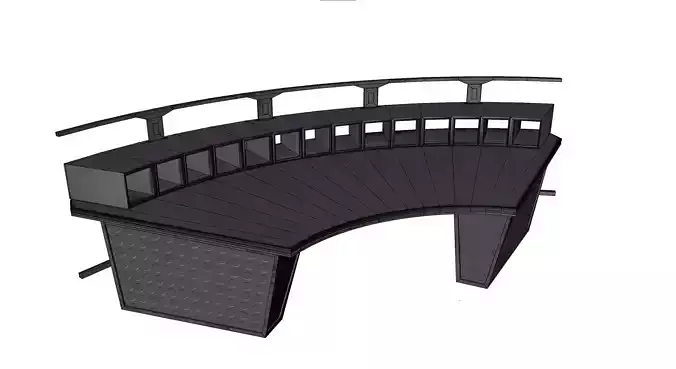Futuristic gaming table Low-poly 3D model