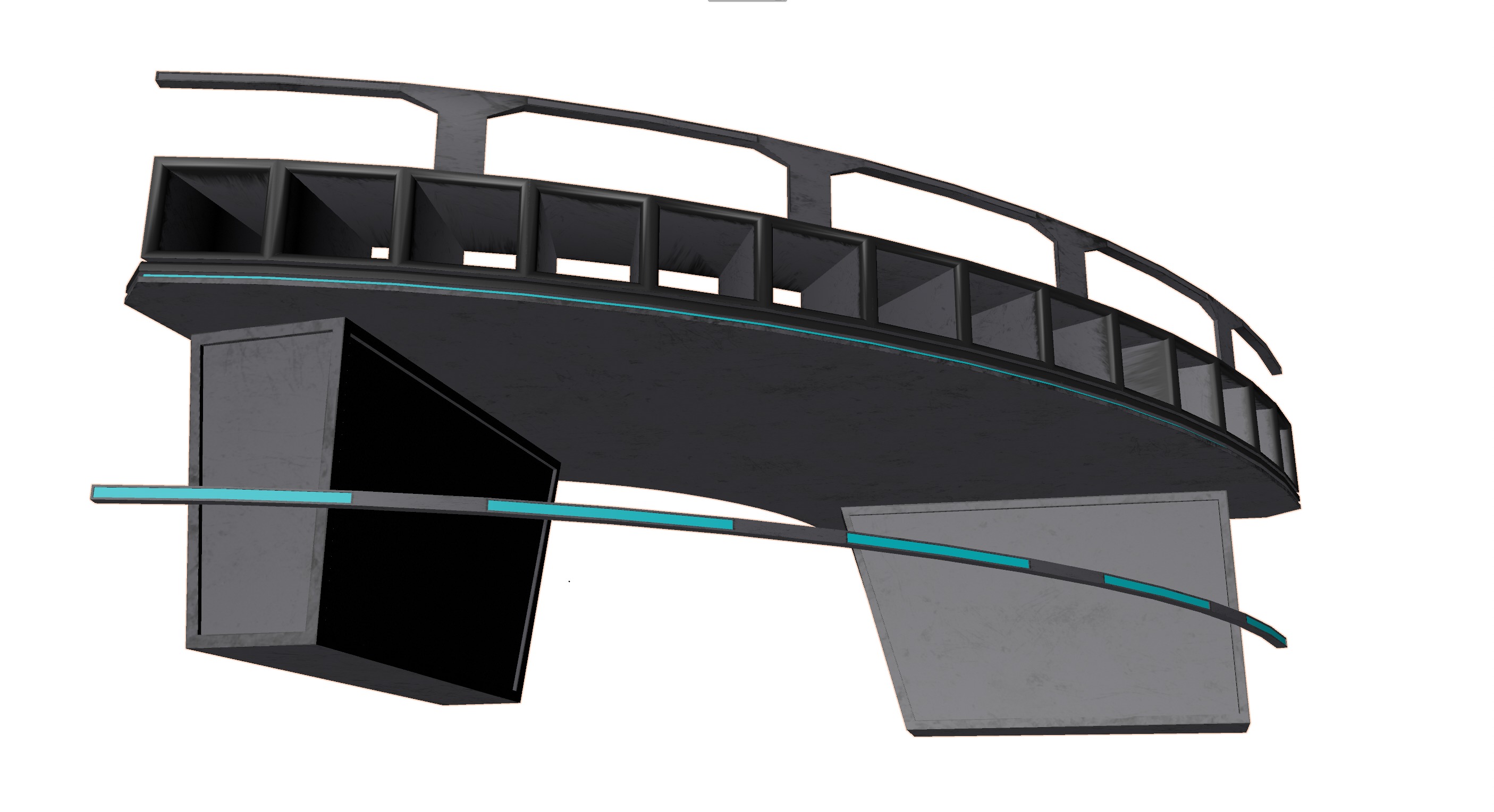 Futuristic gaming table Low-poly 3D model_5