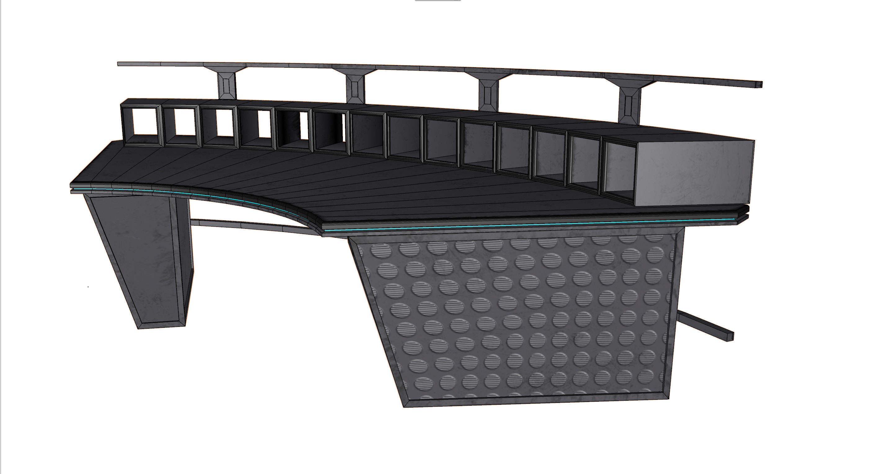 Futuristic gaming table Low-poly 3D model_2