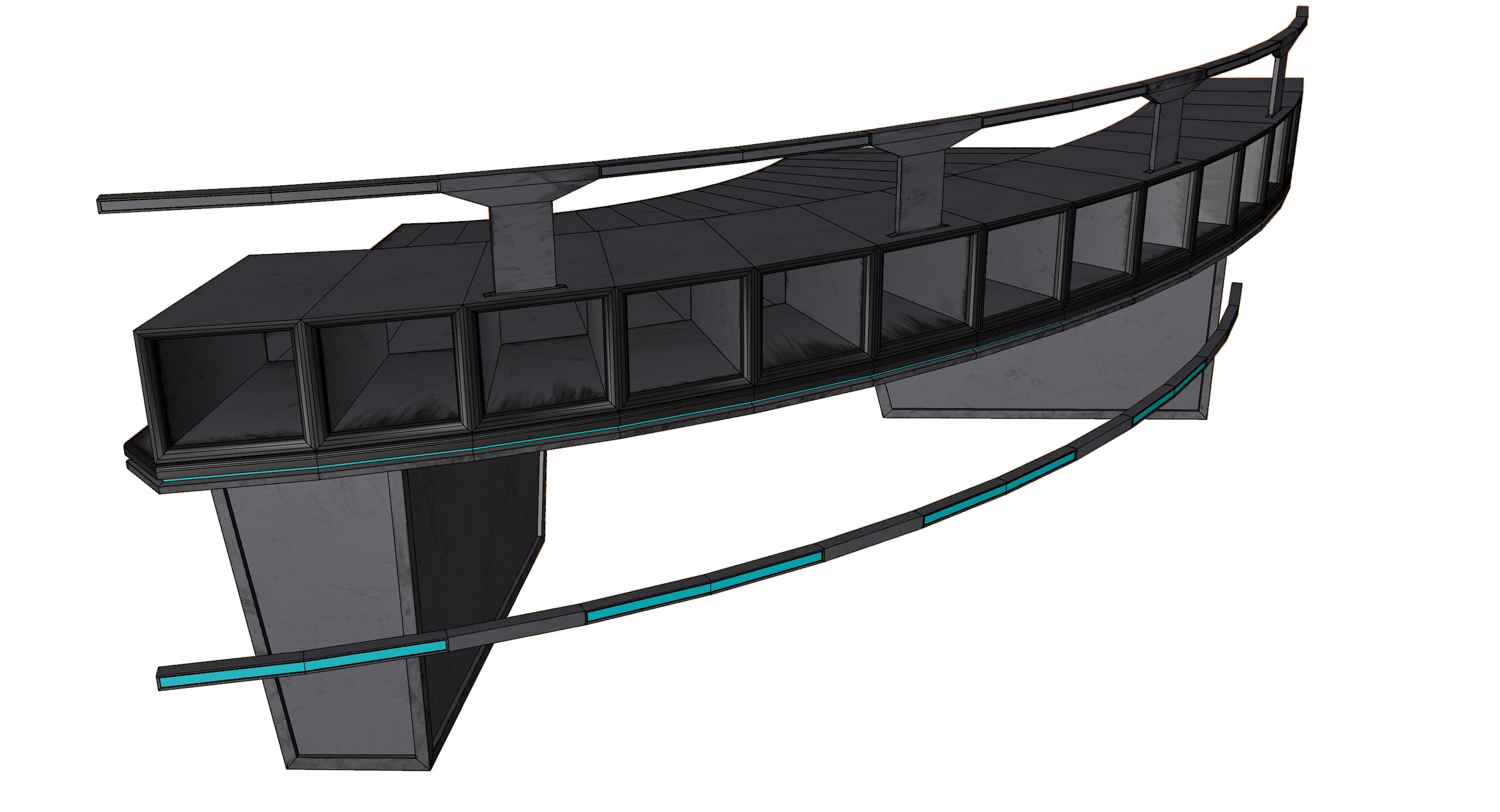 Futuristic gaming table Low-poly 3D model_4