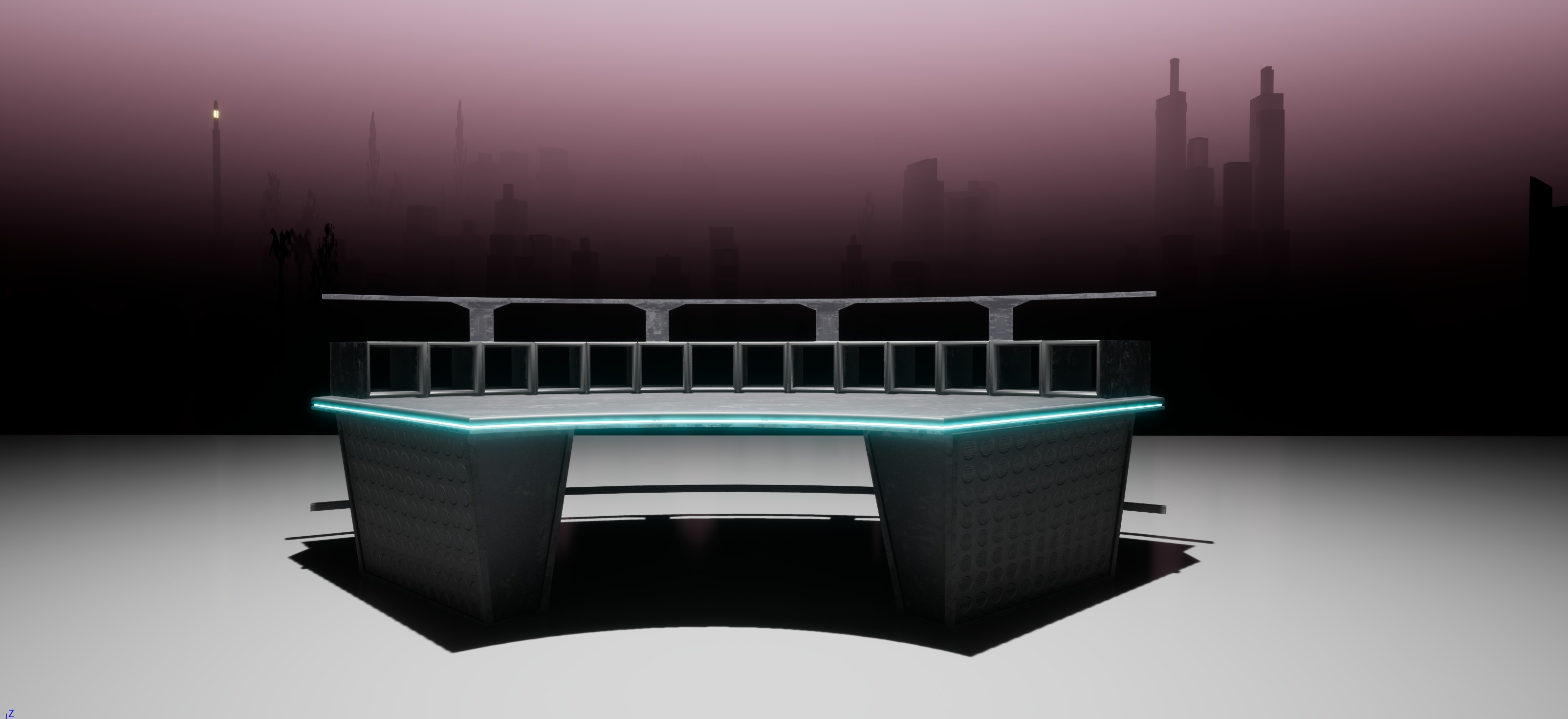 Futuristic gaming table Low-poly 3D model_1