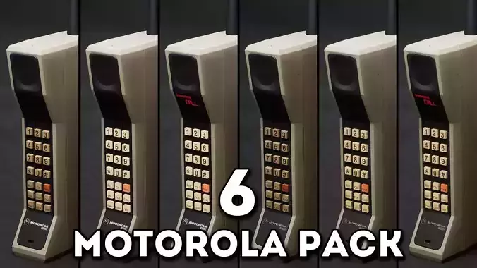 Motorola DynaTAC 8000x 6 Pack 3D Model Collection