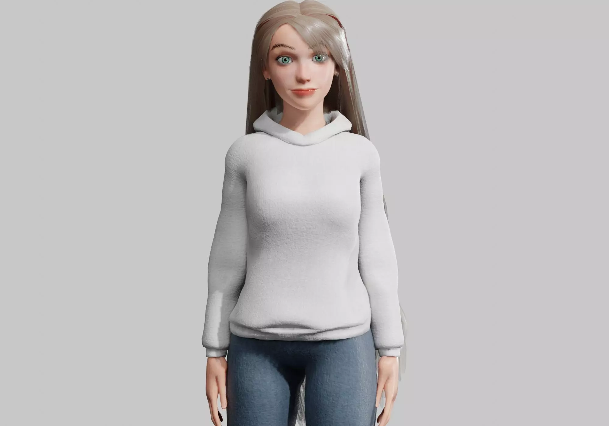 Pretty Cartoon woman V35514 Low-poly 3D model